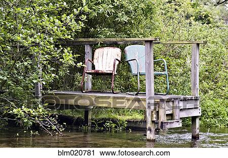 Chairs on a Dock View Large Photo Image Stock Image - Chairs on a Dock. Fotosearch