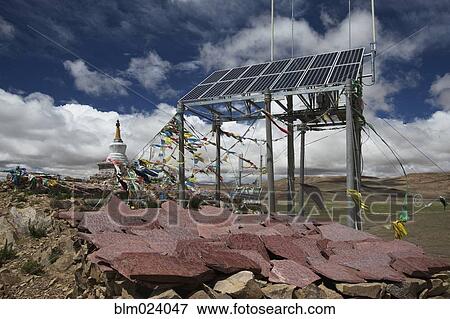 Stock Photo - China Mobile Solar Cell phone tower. Fotosearch