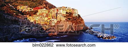 Cinque Terra town of Manarola at Sunset View Large Photo Image Stock Image - Cinque Terra town of Manarola at Sunset. Fotosearch