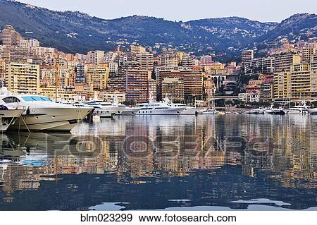 Stock Photo - City Harbor at Dawn. Fotosearch