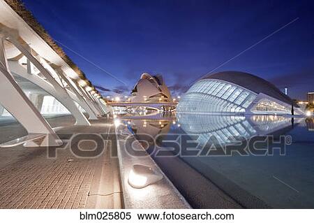 City of Arts and Sciences with large reflective pools View Large Photo Image Stock Photography - City of Arts and Sciences with large reflective pools. Fotosearch