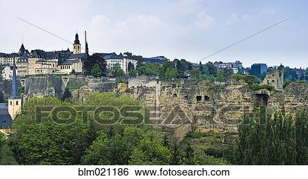 City Walls in Luxembourg City View Large Photo Image Stock Photograph - City Walls in Luxembourg City. Fotosearch