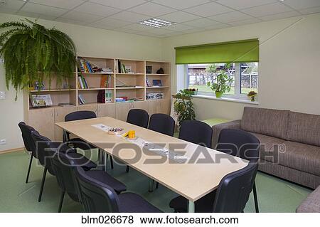 Classroom, activity room with furniture, tables and chairs View Large Photo Image Stock Photo - Classroom, activity room with furniture, tables and chairs. Fotosearch