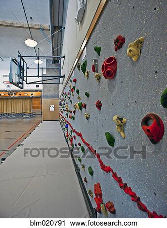 Climbing Wall in a Gym View Large Photo Image Stock Image - Climbing Wall in a Gym. Fotosearch