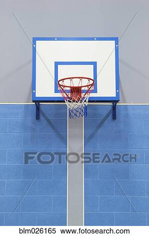 Close up of a basketball hoop mounted on the wall View Large Photo Image Stock Photography - Close up of a basketball hoop mounted on the wall . Fotosearch