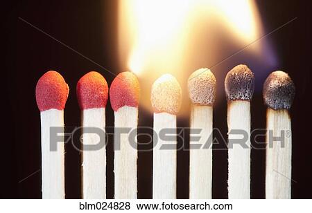 Stock Photo - Close up of Matches Burning. Fotosearch