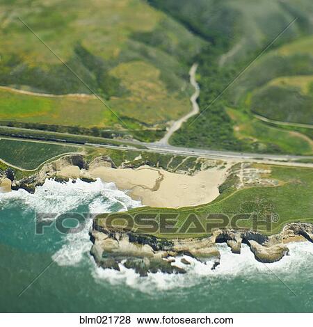 Stock Photo - Coastal Road and Hills. Fotosearch