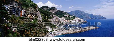 Stock Image - Coastal Town of Amalfi. Fotosearch