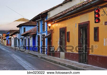 Stock Image - Colorful Street at Sunrise. Fotosearch