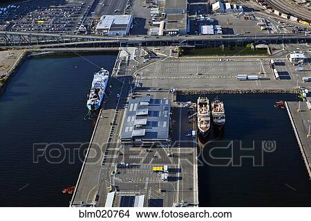 Picture - Commercial Port in Seattle. Fotosearch