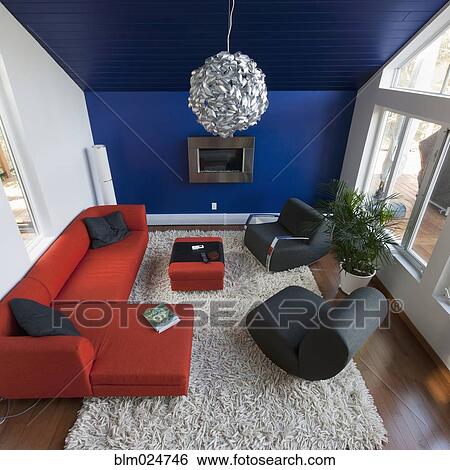 Stock Photograph - Contemporary Home Living Room. Fotosearch