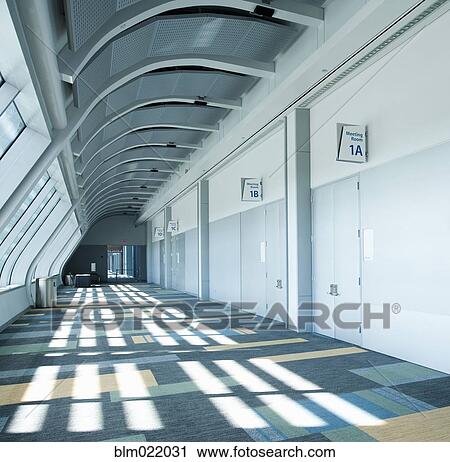Stock Image - Corridor in Conference Center. Fotosearch