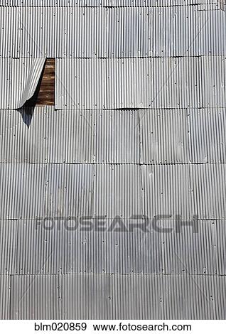 Corrugated Shingles on a Wooden Wall View Large Photo Image Stock Photo - Corrugated Shingles on a Wooden Wall. Fotosearch