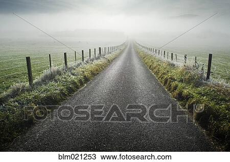 Country Road Leading to Mist View Large Photo Image Stock Image - Country Road Leading to Mist. Fotosearch