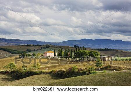 Country Road with Farmhouse in Val D'Orci View Large Photo Image Stock Image - Country Road with Farmhouse in Val D'Orci. Fotosearch