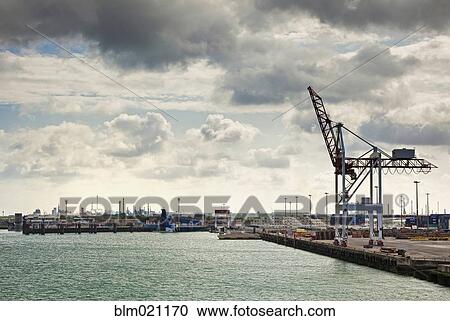 Stock Image - Crane at Port. Fotosearch