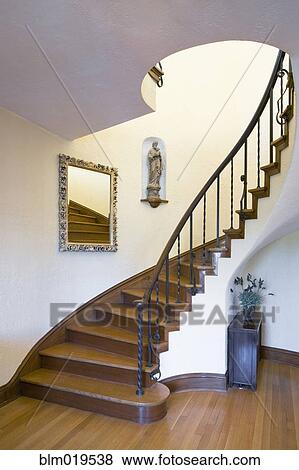 Curved Staircase View Large Photo Image Stock Photo - Curved Staircase. Fotosearch