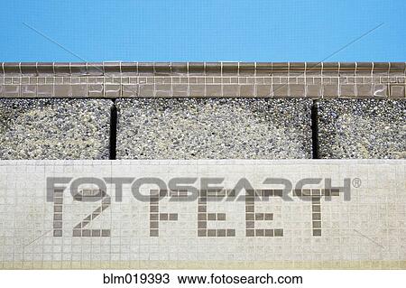 Depth Sign at Swimming Pool View Large Photo Image Stock Image - Depth Sign at Swimming Pool. Fotosearch