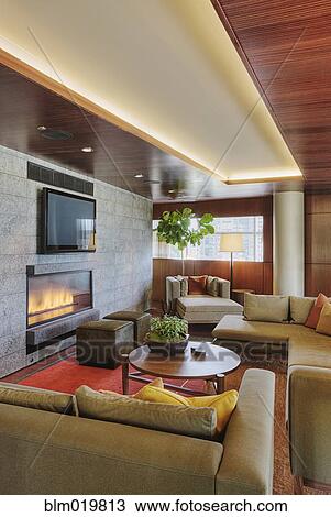 Stock Image - Detail of an Upscale Modern Lobby. Fotosearch