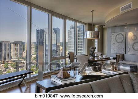 Dining Area With View of City View Large Photo Image Stock Photo - Dining Area With View of City. Fotosearch