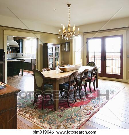 Dining Room Table on a Rug View Large Photo Image Stock Photography - Dining Room Table on a Rug. Fotosearch
