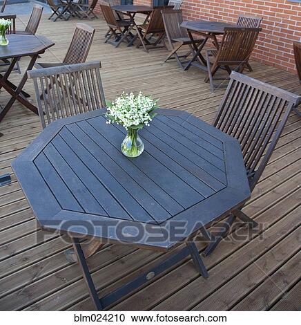 Dining Tables on an Outdoor Deck View Large Photo Image Stock Image - Dining Tables on an Outdoor Deck. Fotosearch