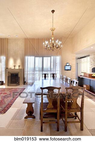 Dinning Table in a Spacious Room View Large Photo Image Stock Image - Dinning Table in a Spacious Room. Fotosearch