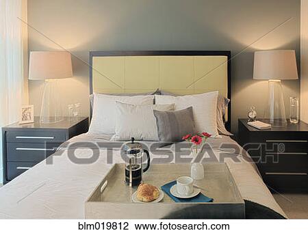 Double Bed and Night Stands With Lamps View Large Photo Image Stock Image - Double Bed and Night Stands With Lamps. Fotosearch