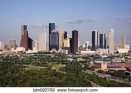 Downtown Houston Office Buildings View Large Photo Image Stock Image - Downtown Houston Office Buildings. Fotosearch