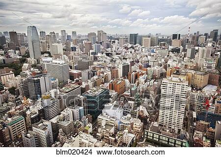 Downtown Tokyo skyline viewed from above View Large Photo Image Picture - Downtown Tokyo skyline viewed from above. Fotosearch