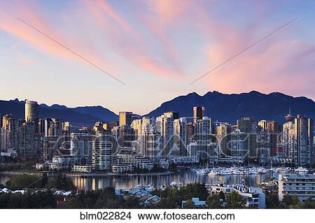 Downtown Vancouver Skyline at Dusk View Large Photo Image Picture - Downtown Vancouver Skyline at Dusk. Fotosearch