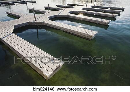 Stock Photograph - Empty docks at Lake Havasu. Fotosearch
