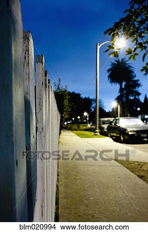 Empty Sidewalk at Dusk View Large Photo Image Picture - Empty Sidewalk at Dusk. Fotosearch
