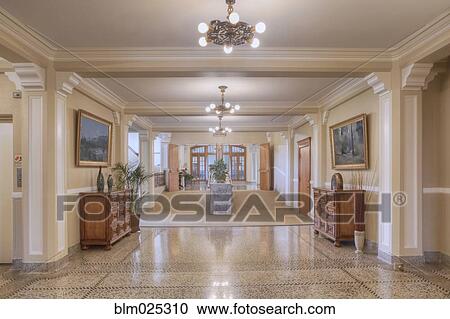 Stock Image - Entrance hallway in Elegant Old Building. Fotosearch