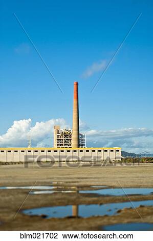 Factory with Smokestack View Large Photo Image Stock Image - Factory with Smokestack. Fotosearch