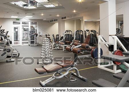 Fitness Center Equipment View Large Photo Image Stock Image - Fitness Center Equipment. Fotosearch