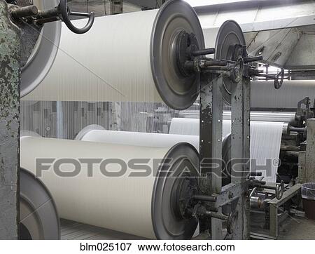 Stock Photo - Flax Canvas Manufacturing Machine. Fotosearch