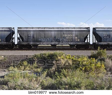 Stock Photo - Freight train containers. Fotosearch