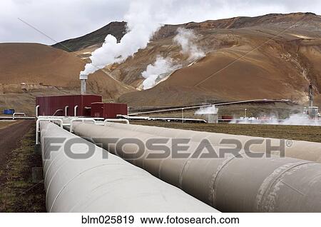 Stock Photo - Geothermal power plant in Iceland. Fotosearch