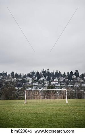 Stock Photography - Goal Nets on Soccer Field. Fotosearch