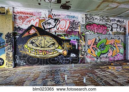Graffiti adorns walls of a parking garage opened to urban art View Large Photo Image Stock Photography - Graffiti adorns walls of a parking garage opened to urban art. Fotosearch
