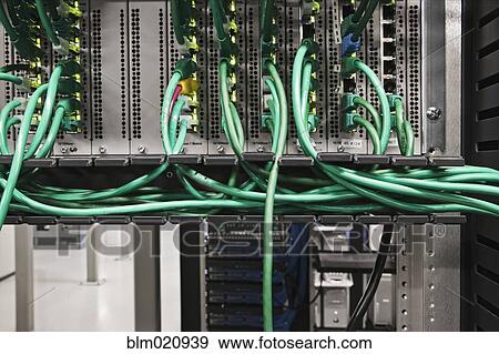 Green Cables and Computer Server View Large Photo Image Stock Photo - Green Cables and Computer Server. Fotosearch