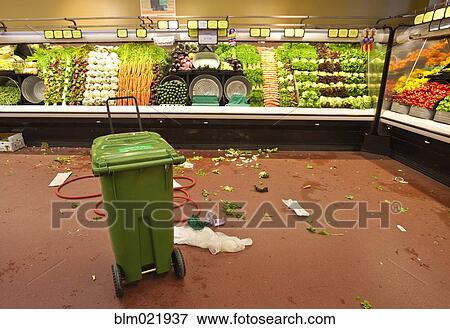Grocery Store Produce Aisle After Hours View Large Photo Image Stock Photo - Grocery Store Produce Aisle After Hours. Fotosearch