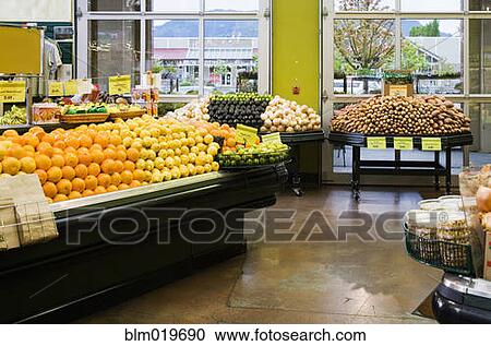 Grocery Store Produce Section View Large Photo Image Stock Image - Grocery Store Produce Section. Fotosearch