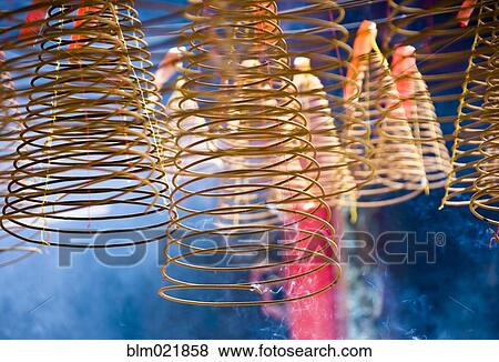 Hanging Incense Coils in Smoke View Large Photo Image Stock Photo - Hanging Incense Coils in Smoke. Fotosearch