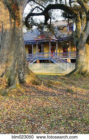 Stock Image - Historic Plantation Slave Quarters. Fotosearch