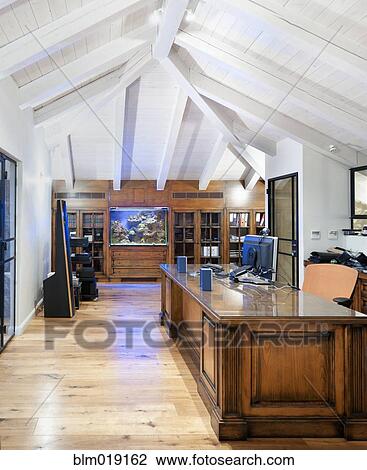 Home Office in an Attic View Large Photo Image Stock Image - Home Office in an Attic. Fotosearch