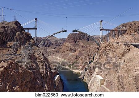 Stock Image - Hoover Dam Bypass Bridge Construction. Fotosearch
