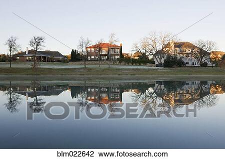 Houses on Large Pond View Large Photo Image Stock Image - Houses on Large Pond. Fotosearch