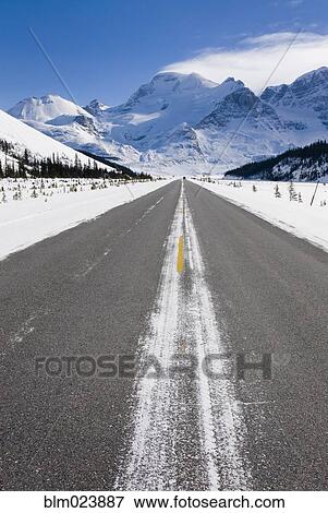 Icefields Parkway in winter View Large Photo Image Stock Photo - Icefields Parkway in winter. Fotosearch